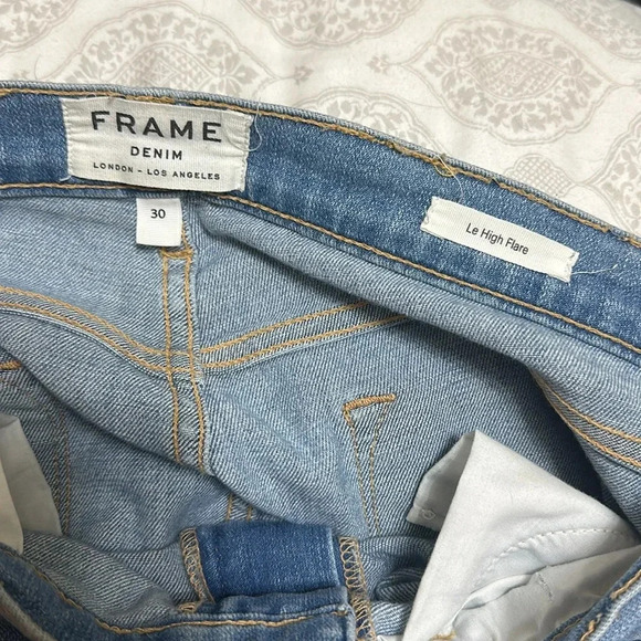 EUC Frame Le High Flare Ripped Denim Jeans - Picture 5 of 6